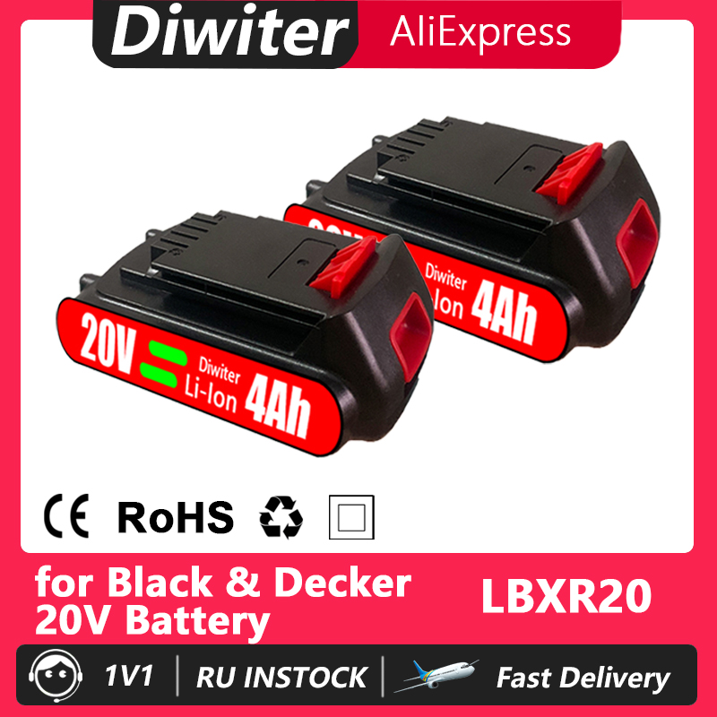Black+Decker Tool 20V Max - 블랙앤데커 BL2018 교체용 18V 4000mAh 배터리,